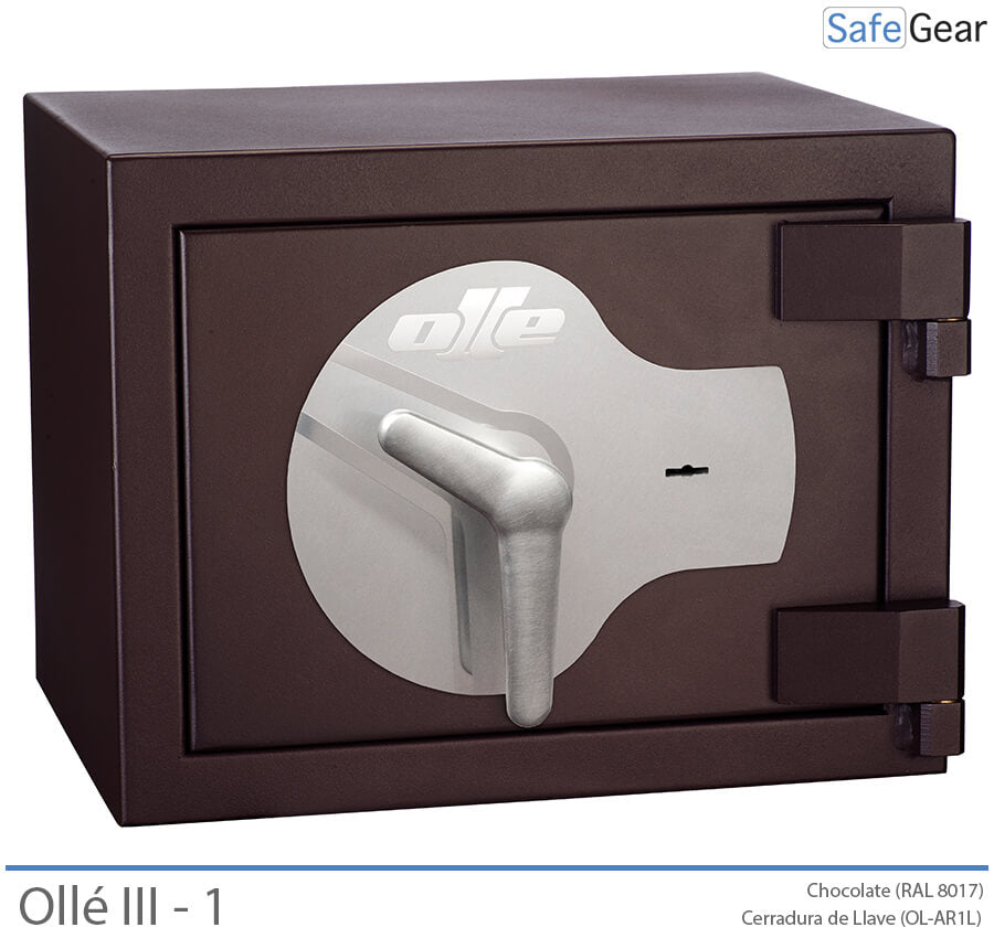 Ollé III-1 Grade 3 safe with key lock, door closed