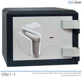 Ollé I-1 Grade 1 safe with key lock, door closed