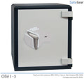 Ollé I-3 Grade 1 safe with key lock, door closed
