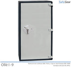 Ollé I-9 Grade 1 safe with key lock, door closed