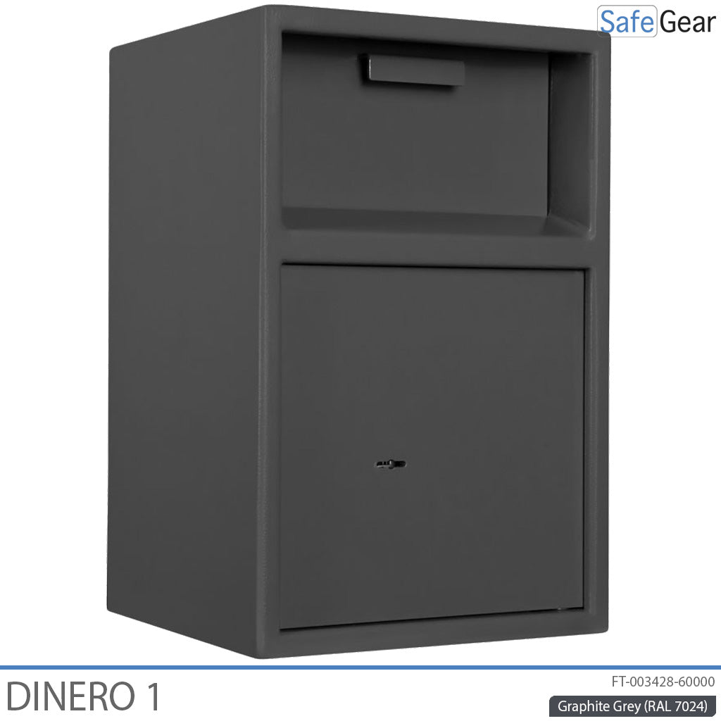 Dinero 1 deposit safe in Graphite Grey, closed