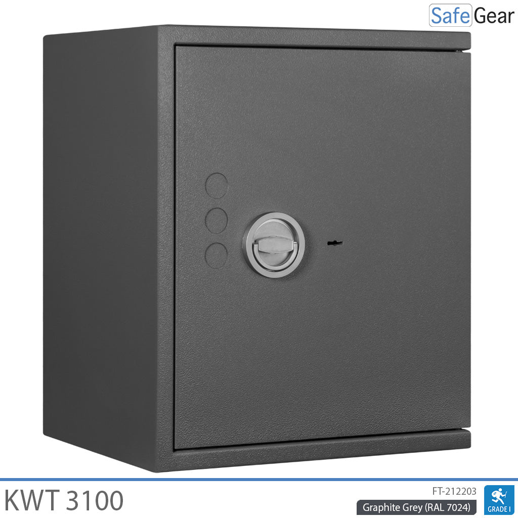 KWT 3100 gun safe in Graphite Grey, door closed