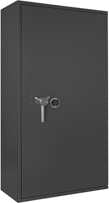 Dallas Combi 8 gun safe in Graphite Grey, door closed, electronic code lock