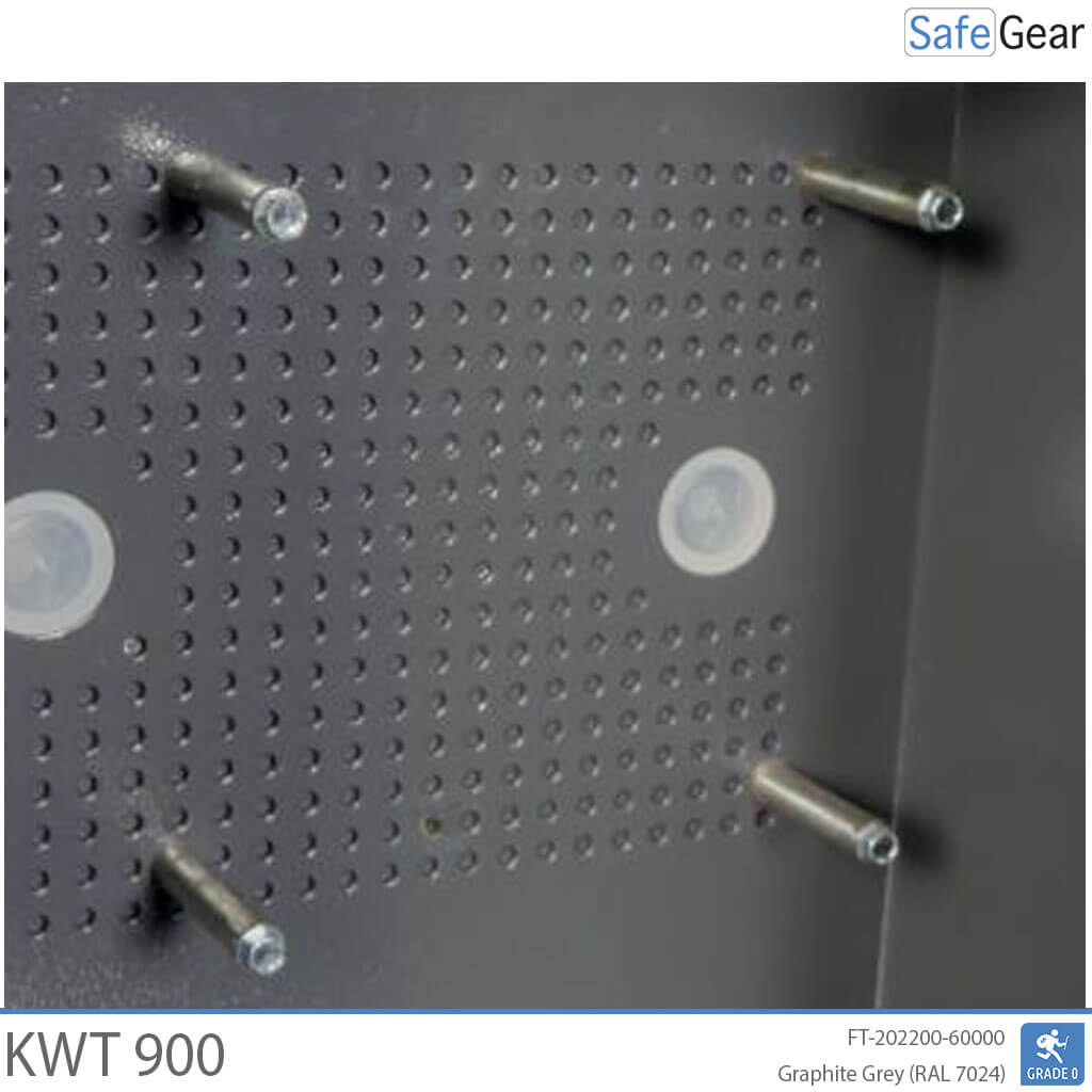 KWT 900 gun safe, rear-wall holding bolts for handguns (detail)