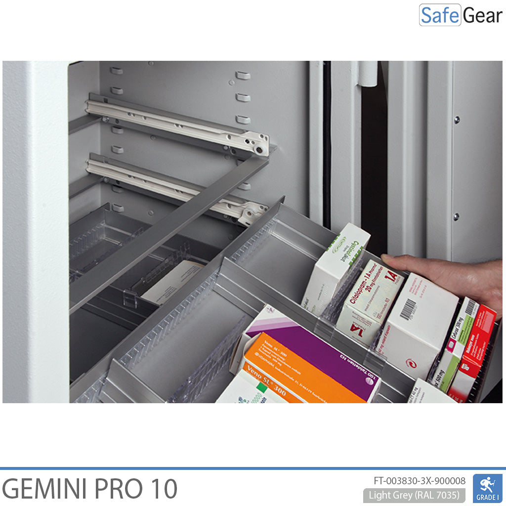 Gemini Pro 10 – Apothekentresor (103 Liter) – 3 Schubladen – Einbruchprüfung Klasse I
