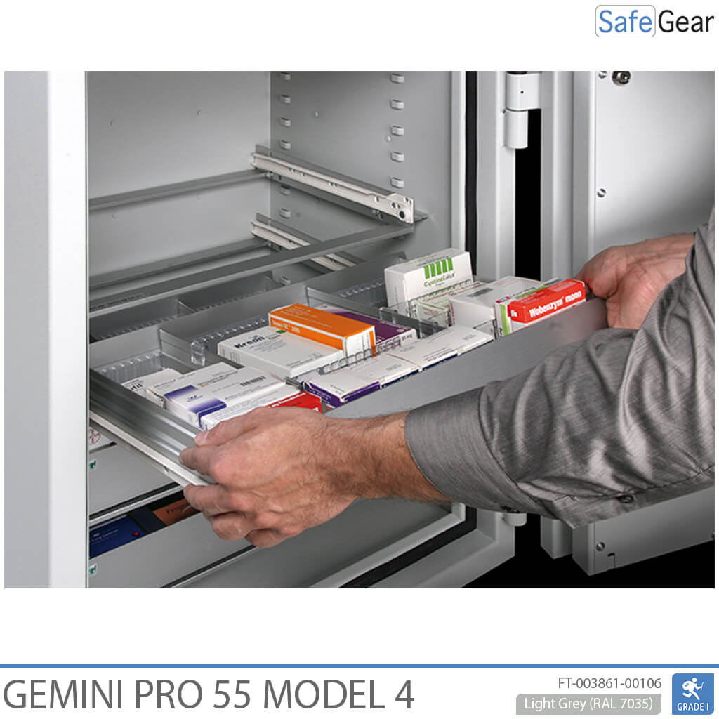 Gemini Pro 55 - Coffre-Fort pour pharmacie (292 litres) - 8 tiroirs - Test anti-effraction Classe 1
