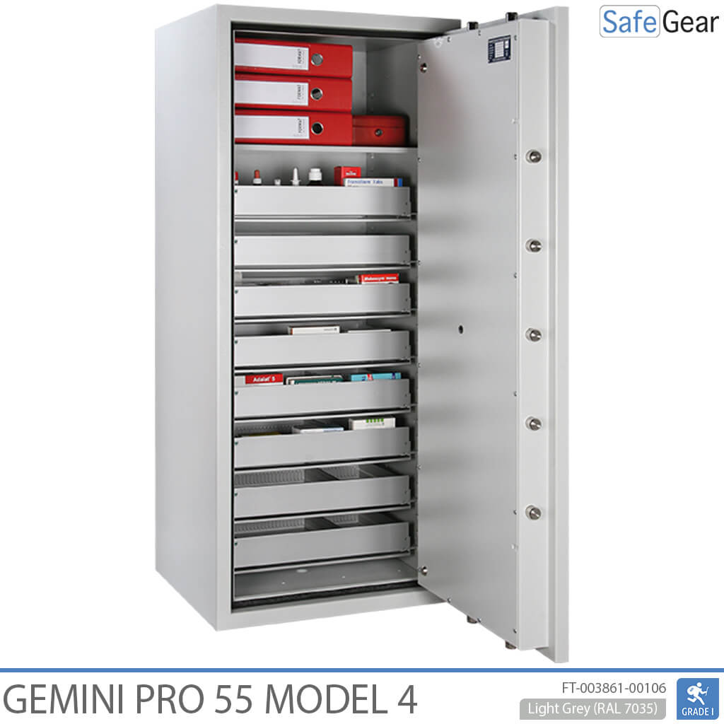 Gemini Pro 55 - Coffre-Fort pour pharmacie (292 litres) - 8 tiroirs - Test anti-effraction Classe 1