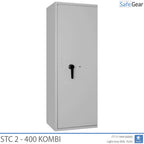 STC 2-400 Kombi key safe in light grey, door closed, front view